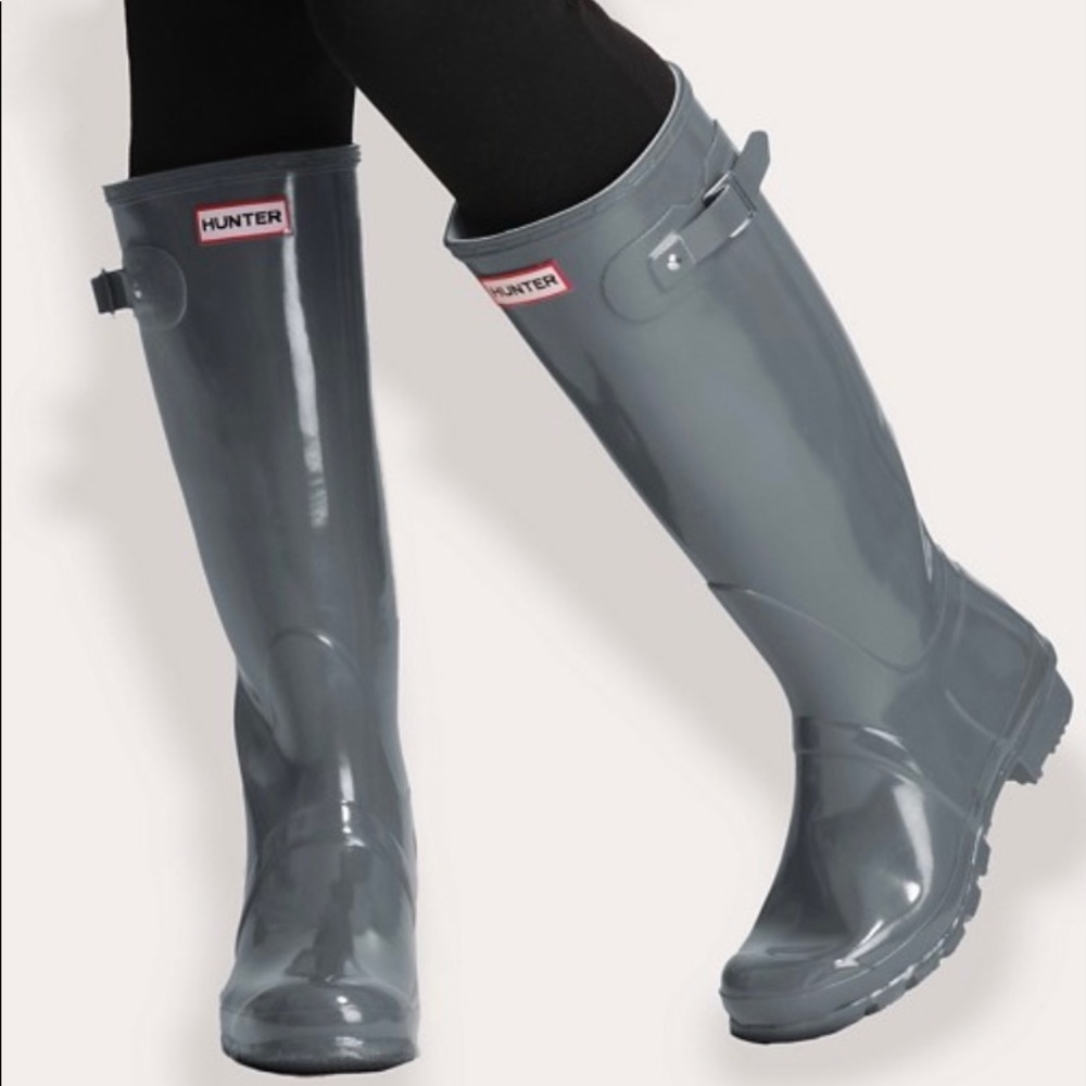 Gray Hunter Tall Rain Boots size 7